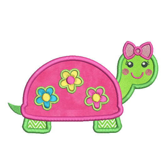 Turtle applique machine embroidery design by rosiedayembroidery.com