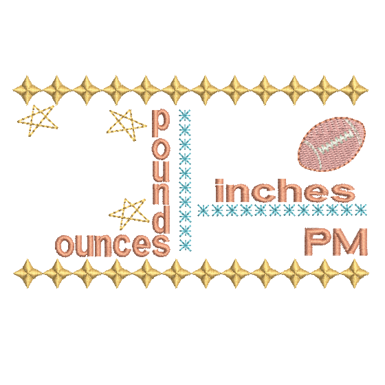 Baby birth announcement template machine embroidery design by rosiedayembroidery.com