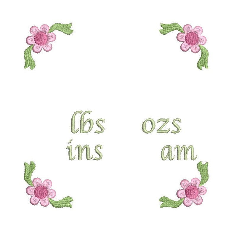 Baby birth announcement template machine embroidery design by rosiedayembroidery.com