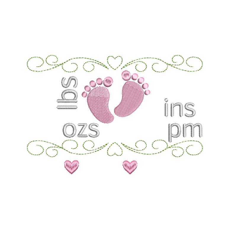 Baby birth announcement machine embroidery design by rosiedayembroidery.com