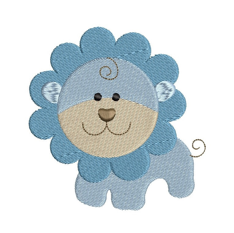 Baby lion fill stitch machine embroidery design by rosiedayembroidery.com