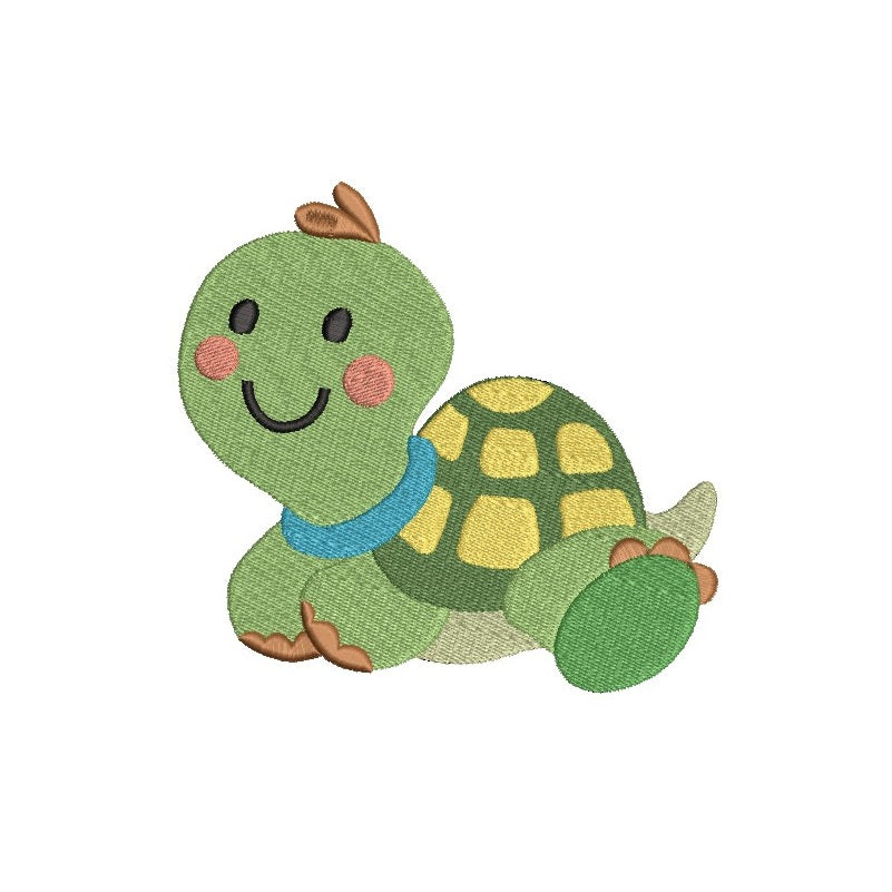 Baby turtle machine embroidery design by rosiedayembroidery.com