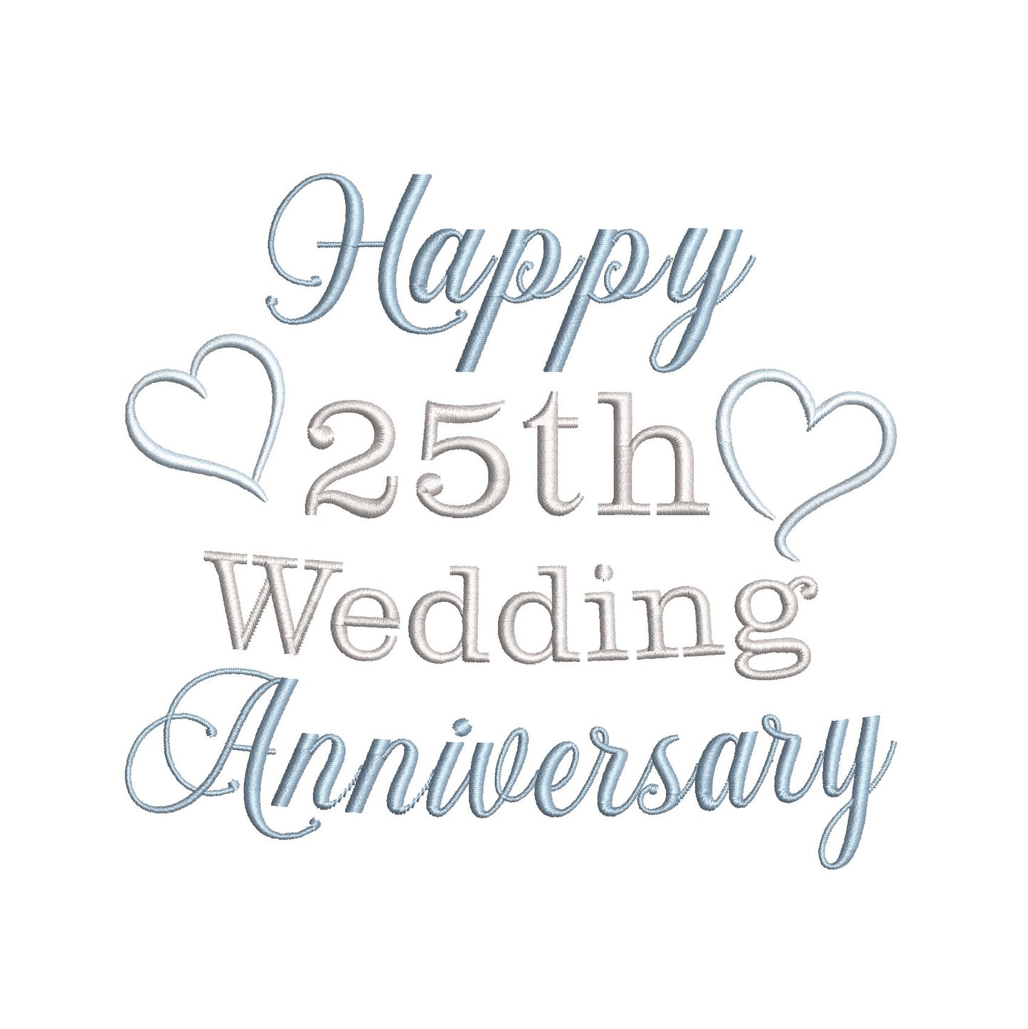 25th wedding anniversary template machine embroidery design by rosiedayembroidery.com