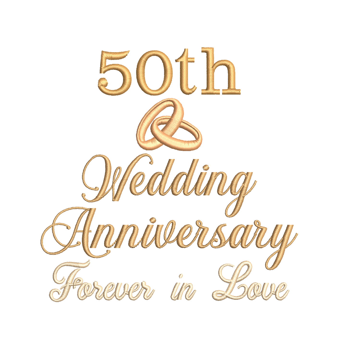 50th wedding anniversary template machine embroidery design by rosiedayembroidery.com