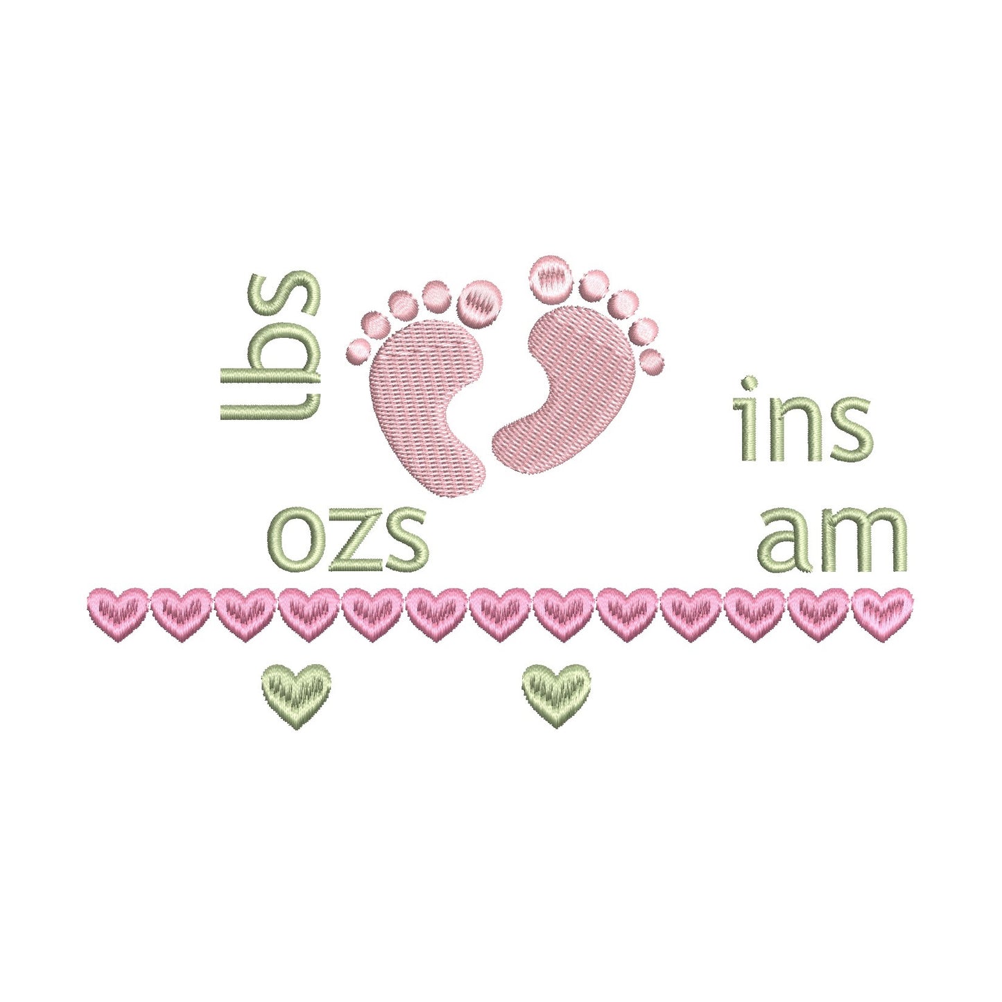 Baby birth announcement template - machine embroidery design by rosiedayembroidery.com