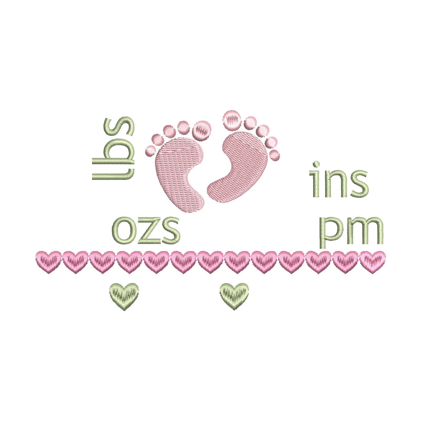 Baby birth announcement template - machine embroidery design by rosiedayembroidery.com