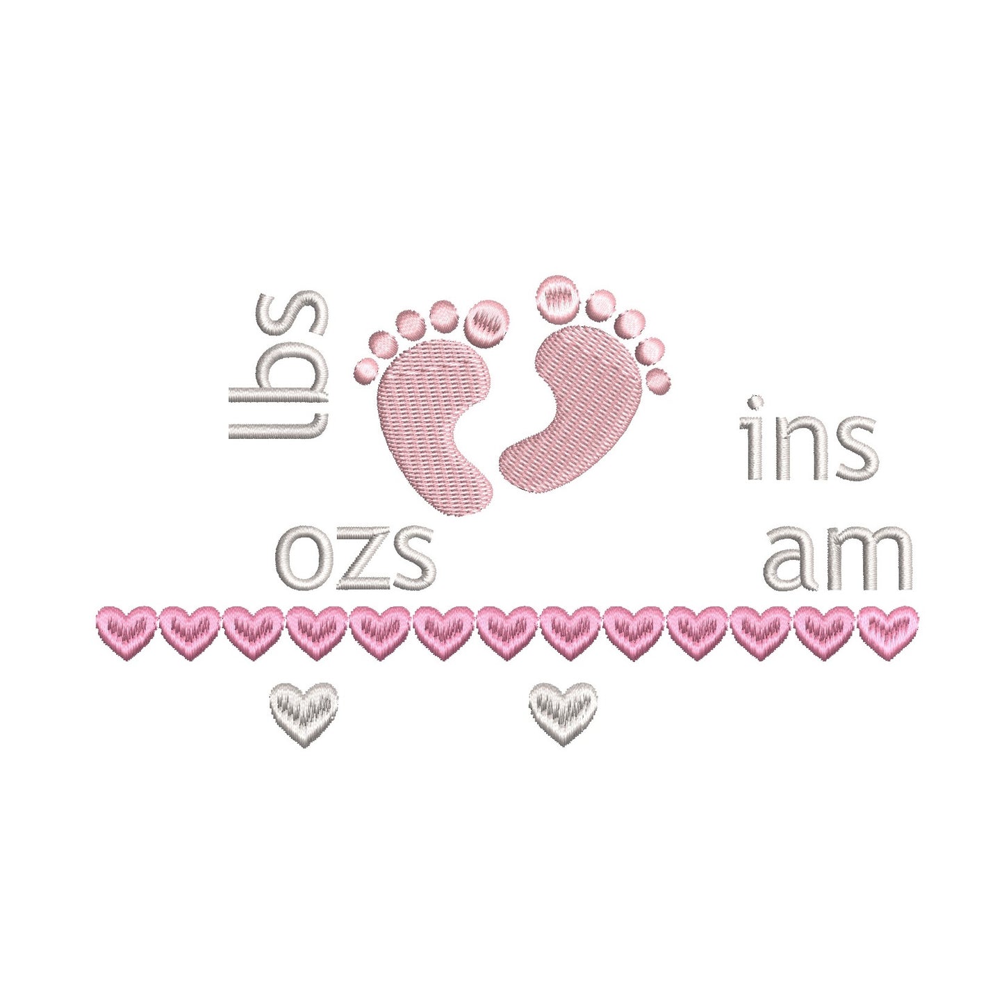 Baby birth announcement template - machine embroidery design by rosiedayembroidery.com