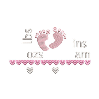 Baby birth announcement template - machine embroidery design by rosiedayembroidery.com