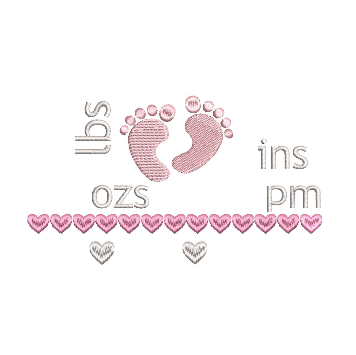 Baby birth announcement template - machine embroidery design by rosiedayembroidery.com