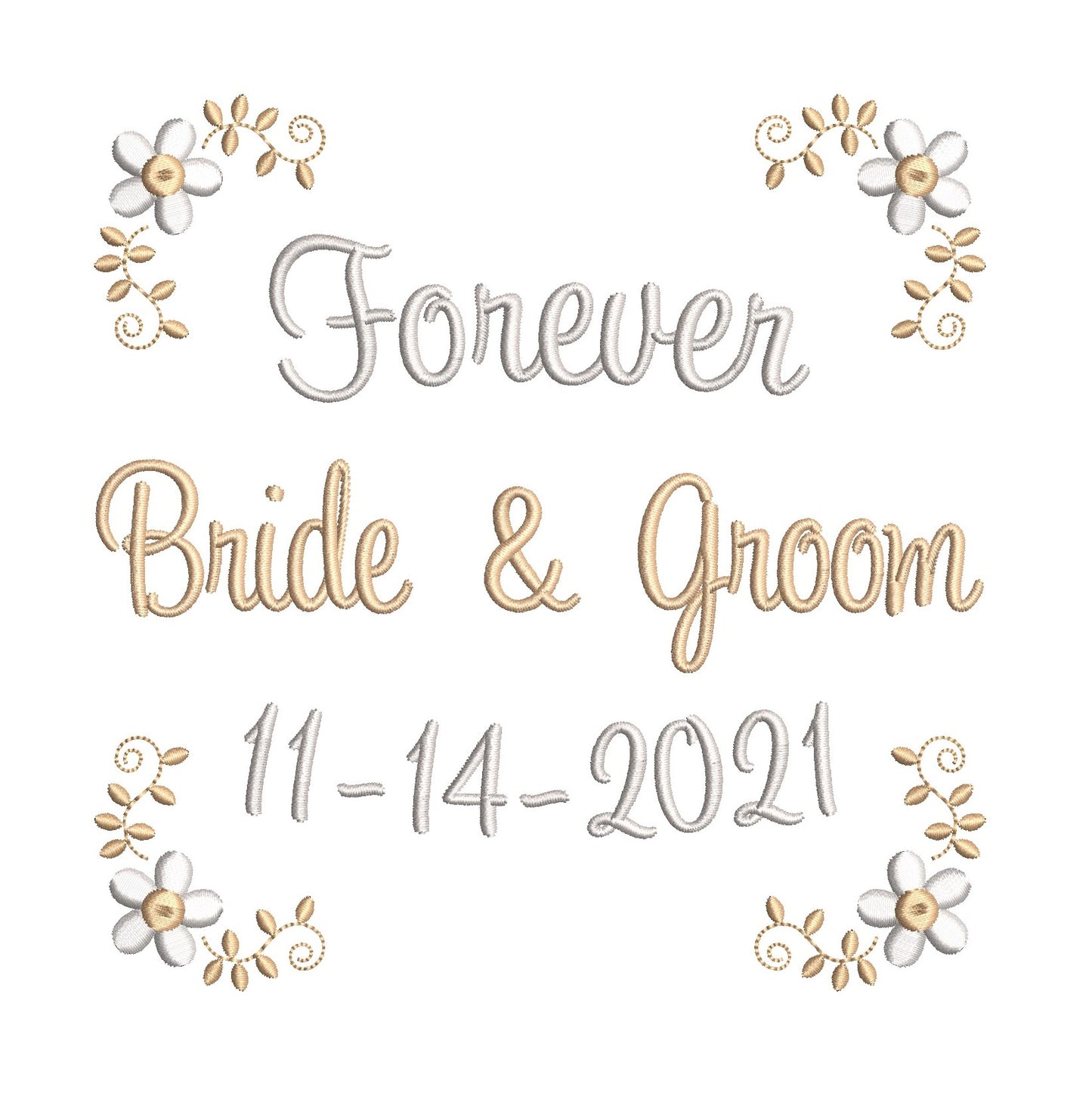 Wedding ring cushion machine embroidery design by rosiedayembroidery.com