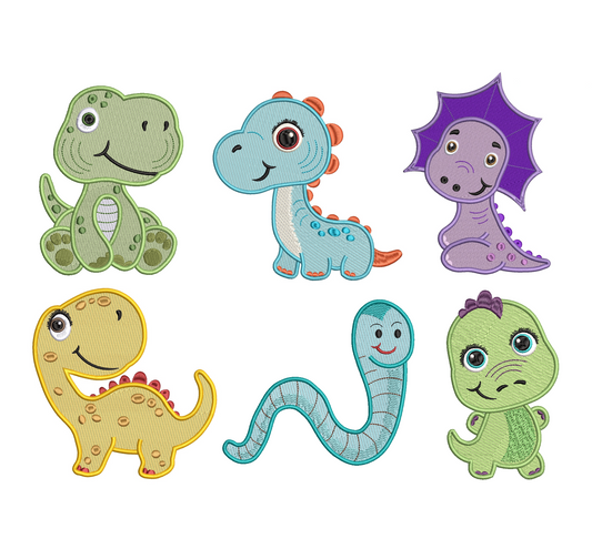 Baby dinosaur machine embroidery designs by rosiedayembroidery.com