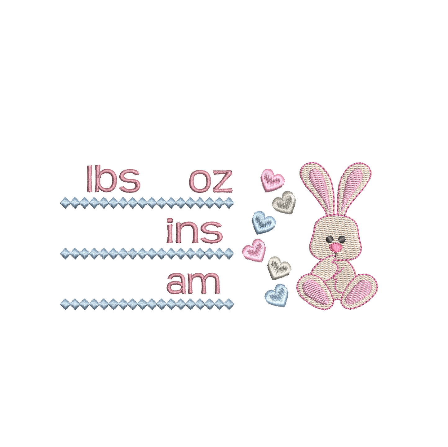 Baby birth announcement template machine embroidery design by rosiedayembroidery.com