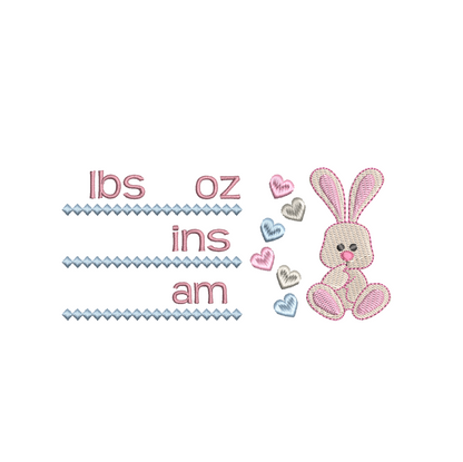 Baby birth announcement template machine embroidery design by rosiedayembroidery.com