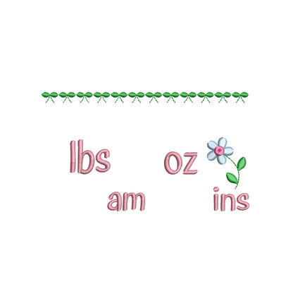 Baby birth announcement machine embroidery design by rosiedayembroidery.com