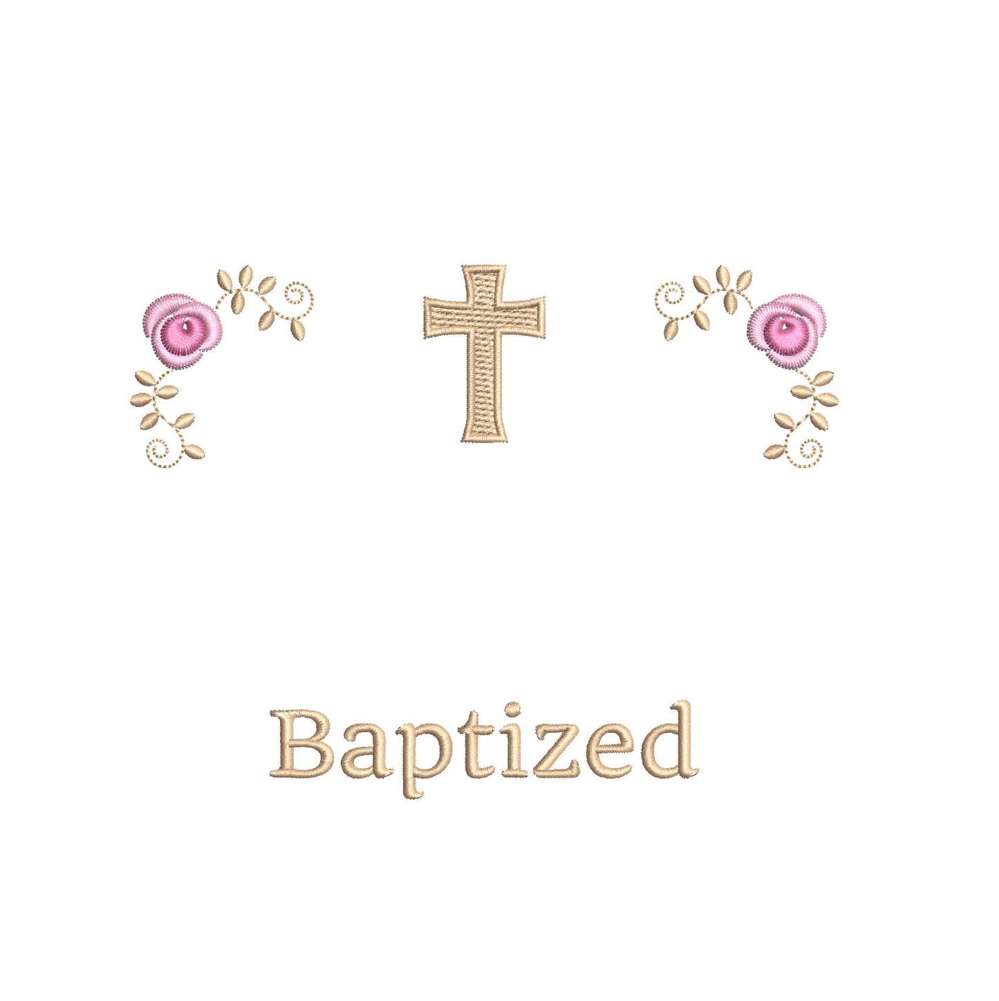 Baptism Announcement - Customised machine embroidery design by rosiedayembroidery.com