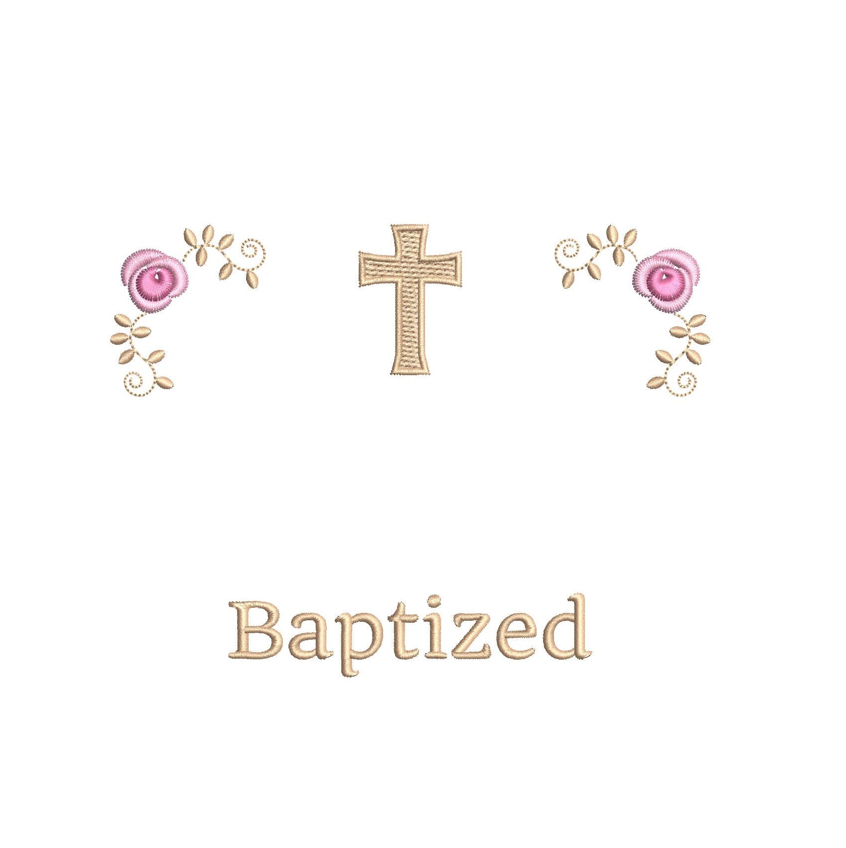 Baptism Announcement - Customised machine embroidery design by rosiedayembroidery.com
