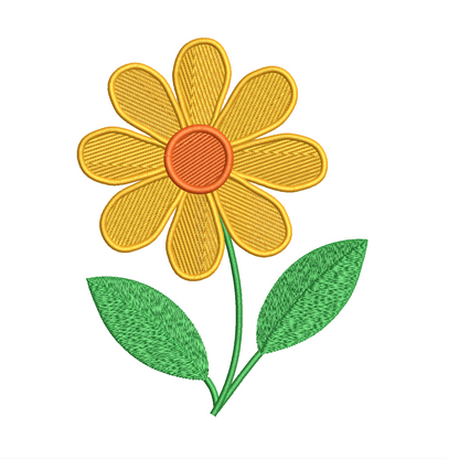 A colorful fill stitch flower in 5 sizes.