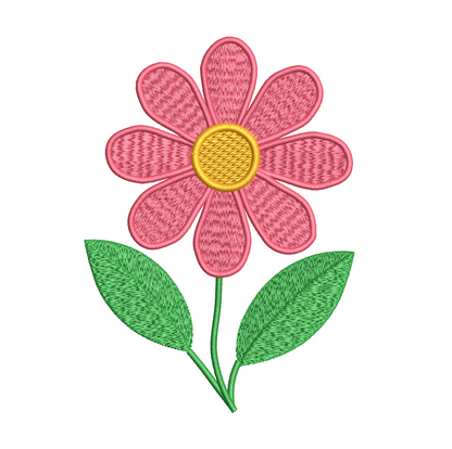A colorful fill stitch flower in 5 sizes.