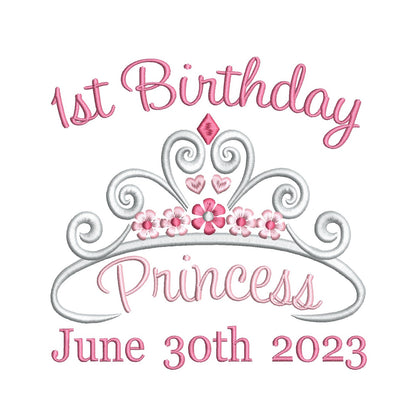 Princess crown machine embroidery design by rosiedayembroidery.com