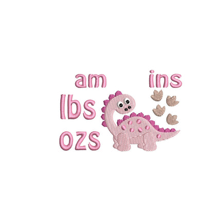 Baby birth announcement machine embroidery design by rosiedayembroidery.com