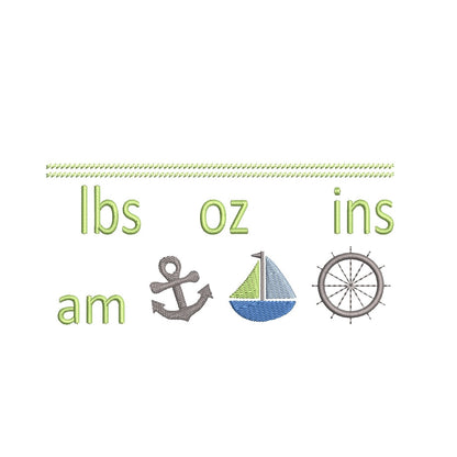 Baby birth announcement template machine embroidery design by rosiedayembroidery.com