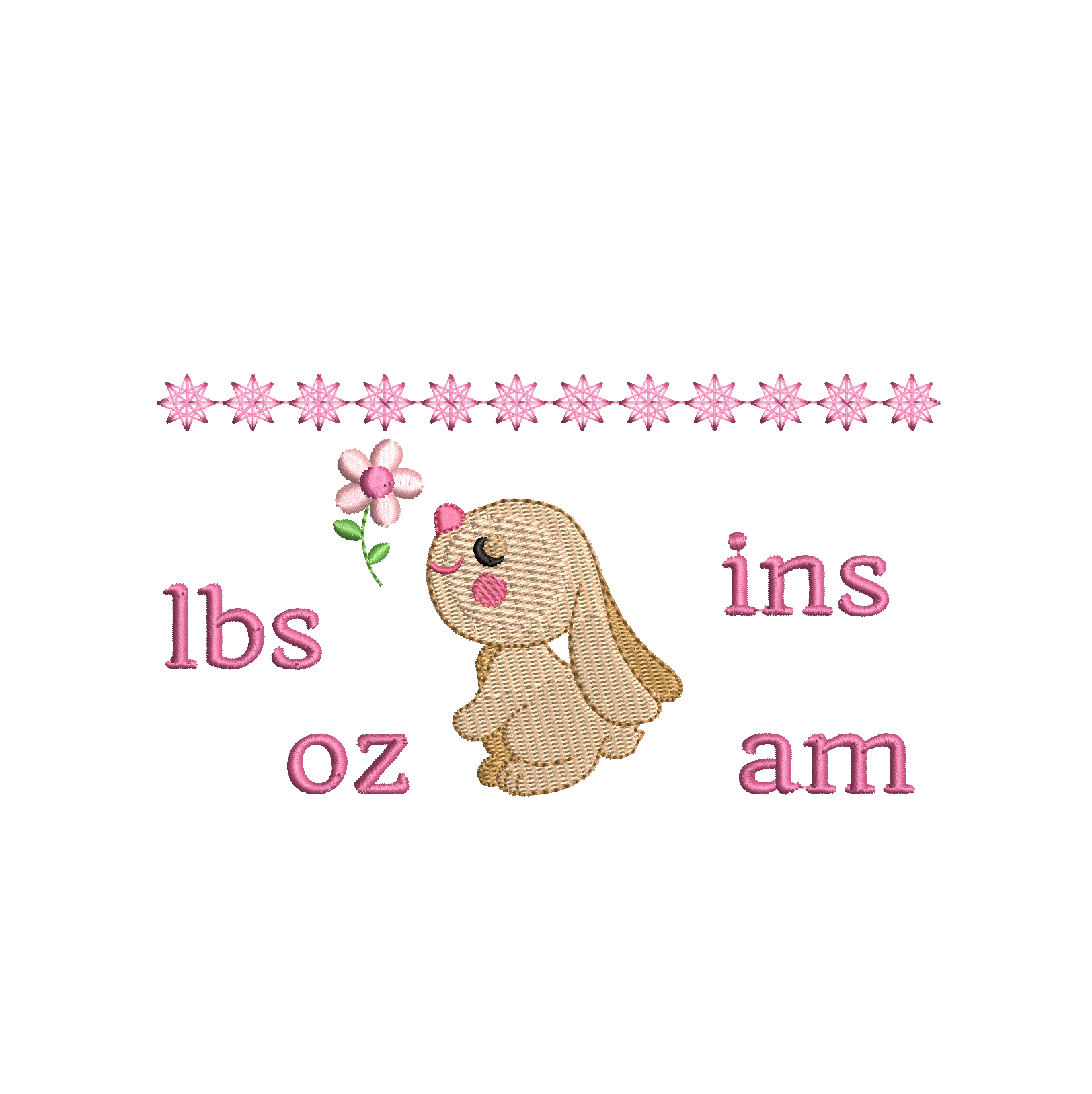 Baby birth announcement template machine embroidery design by rosiedayembroidery.com