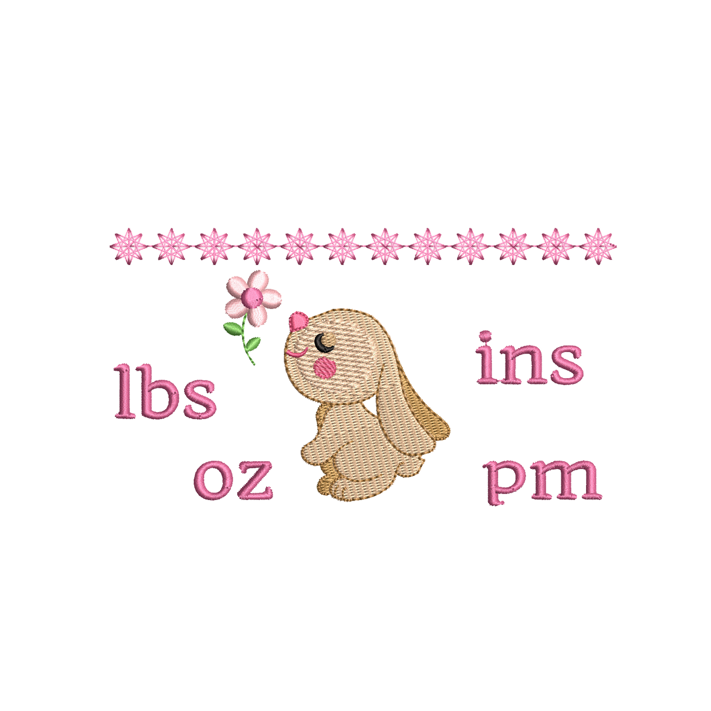 Baby birth announcement template machine embroidery design by rosiedayembroidery.com