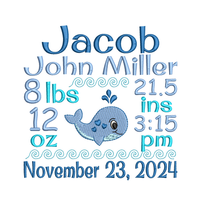 Baby birth template by rosiedayembroidery.com