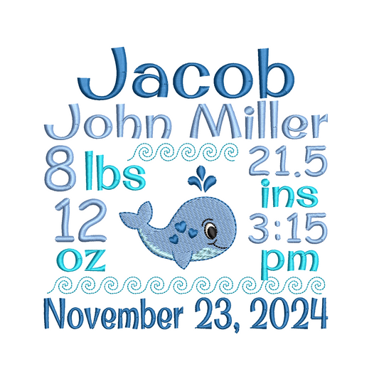 Baby birth template by rosiedayembroidery.com