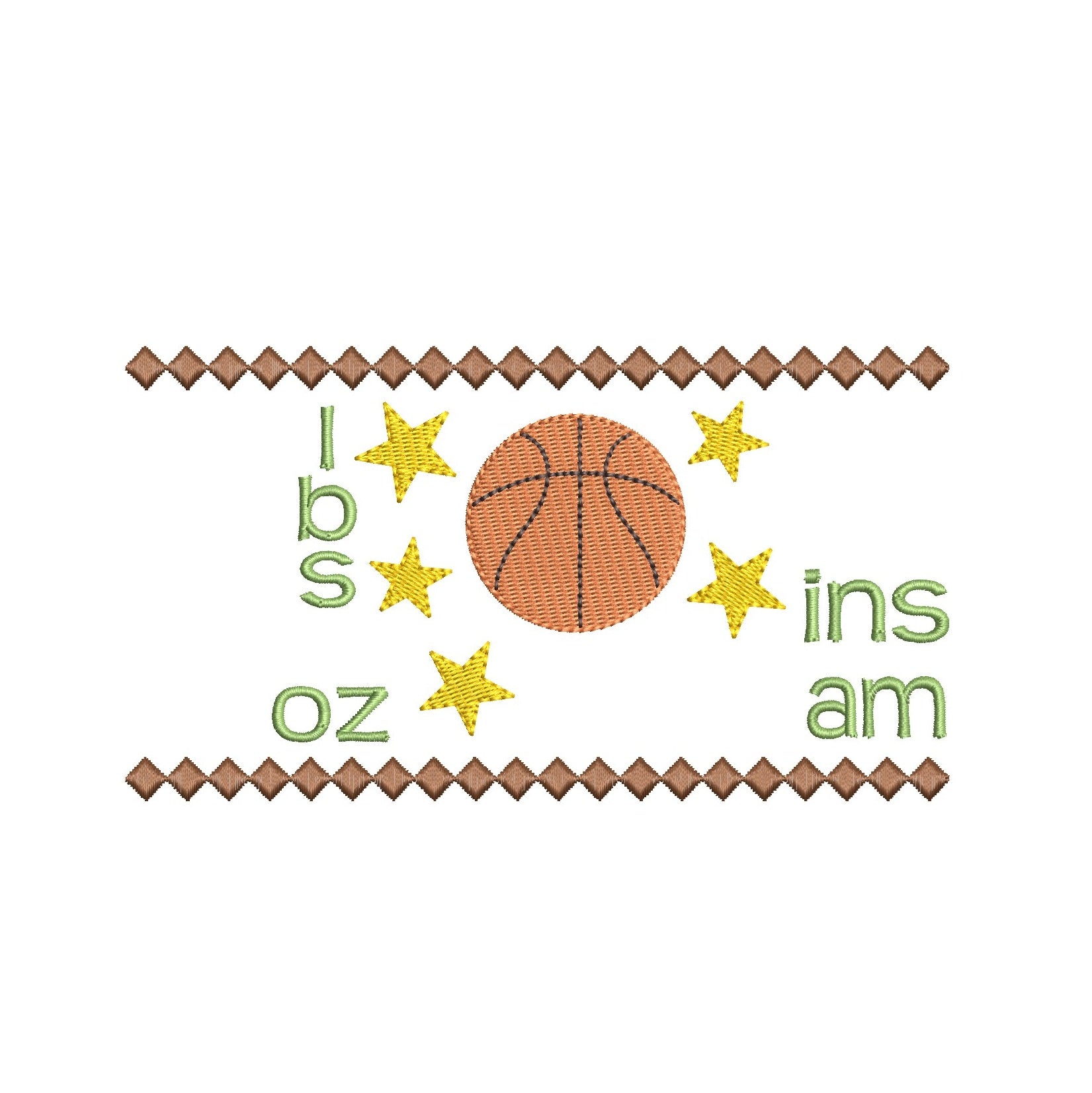 Baby Birth Announcement - Template Embroidery Design by rosiedayembroidery.com