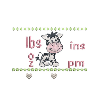 Baby Birth Announcement -Custom Embroidery Design by rosiedayembroidery.com