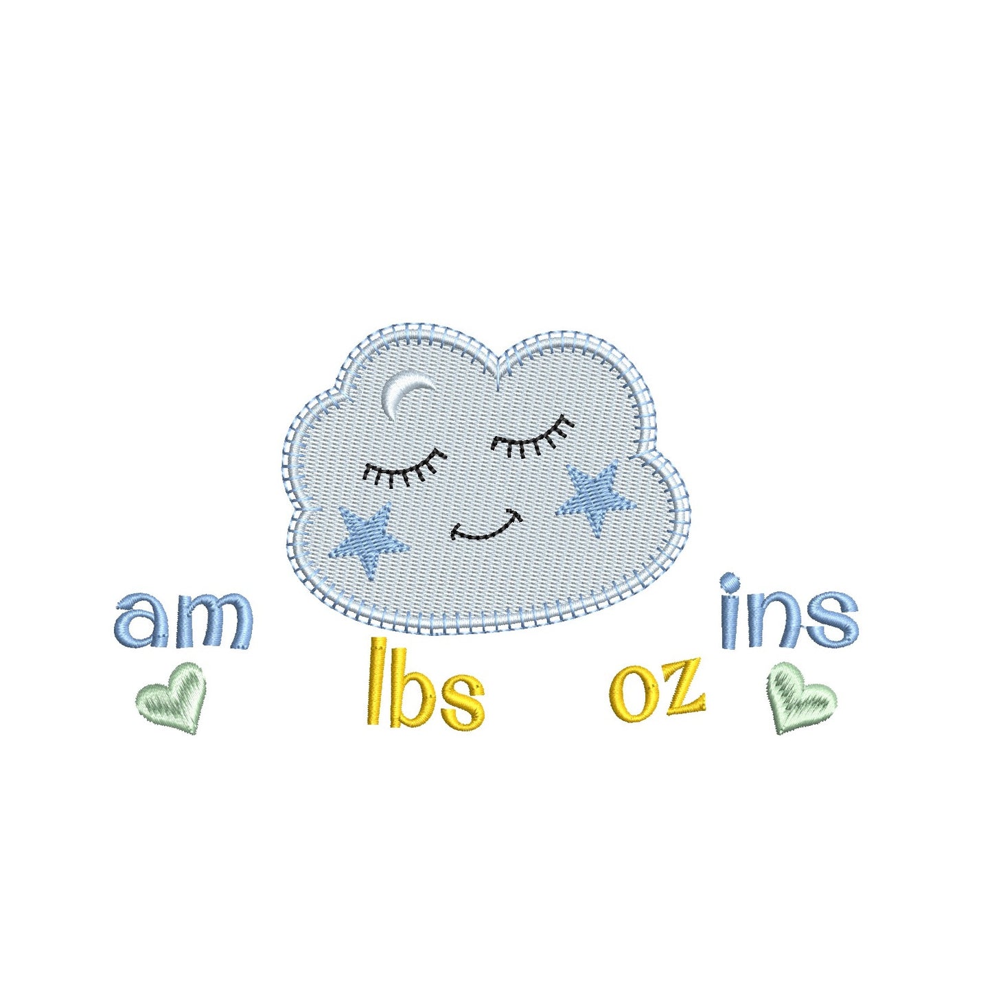 Baby birth announcement template machine embroidery design by rosiedayembroidery.com