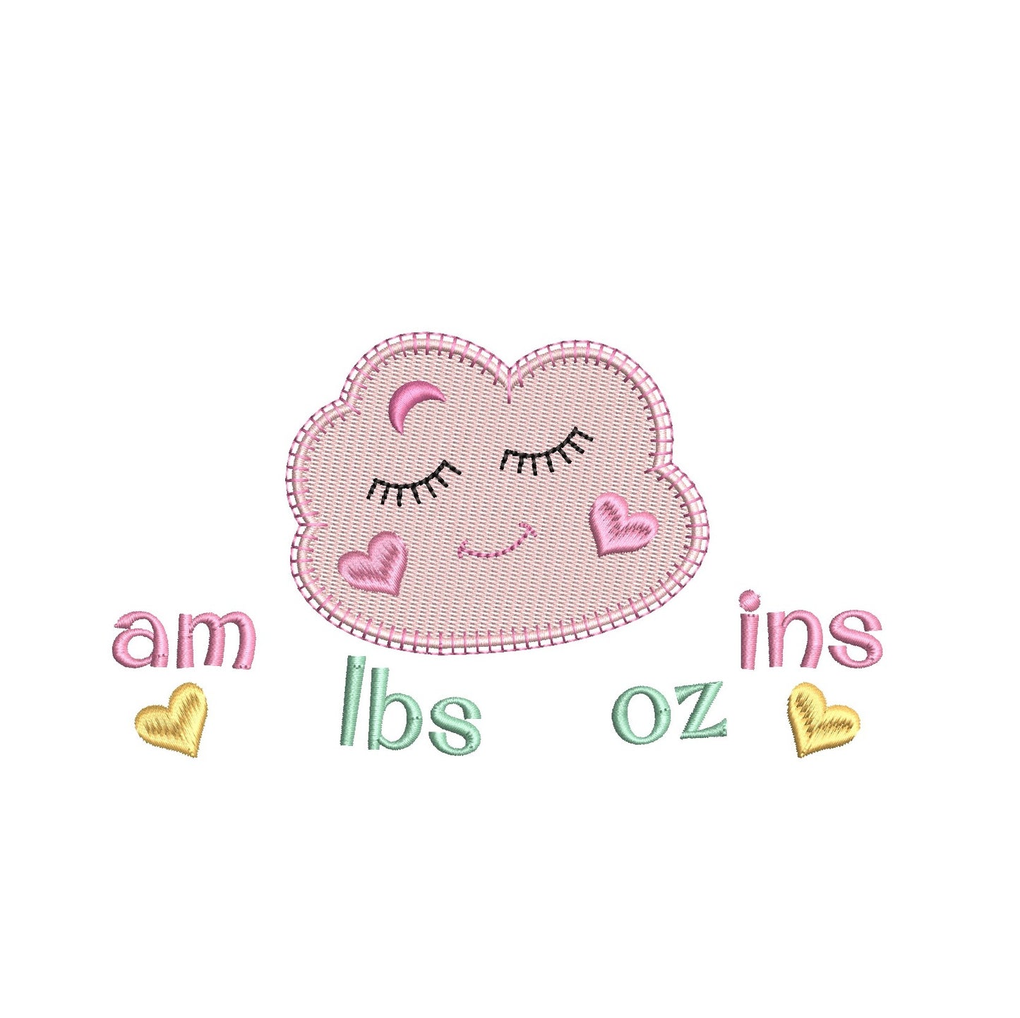 Baby birth template machine embroidery design by rosiedayembroidery.com