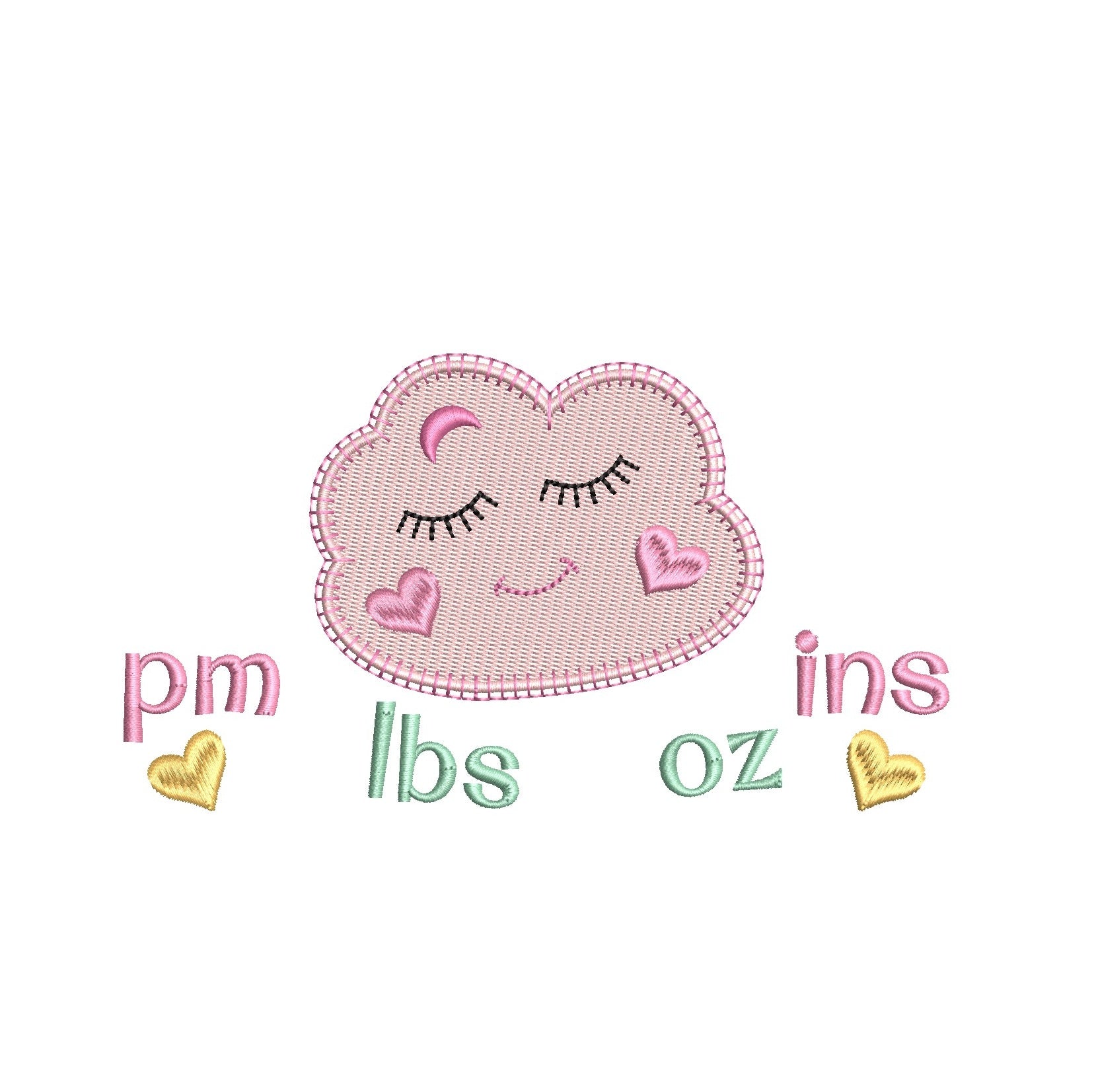 Baby birth template machine embroidery design by rosiedayembroidery.com