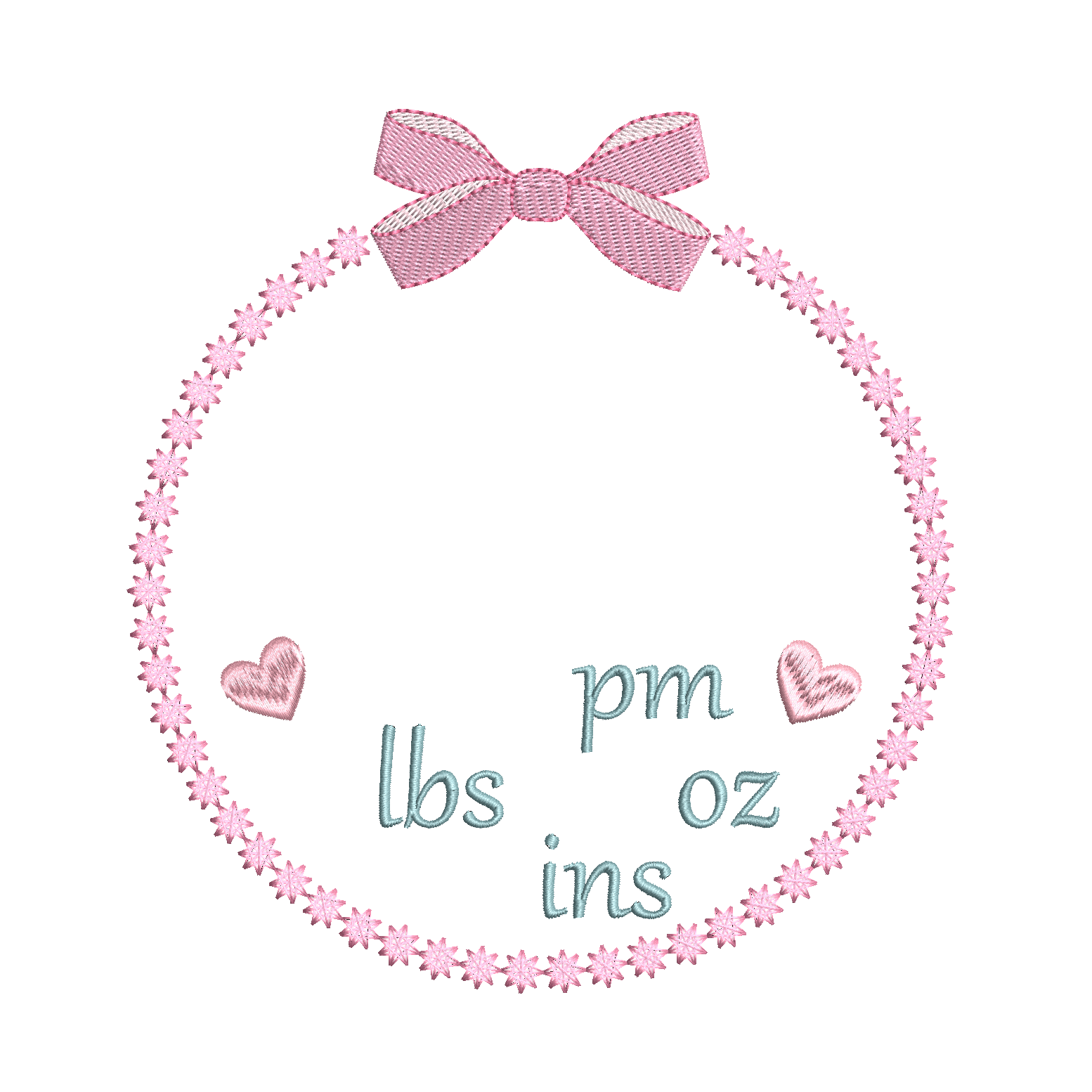 Baby birth announcement template machine embroidery design by rosiedayembroidery.com