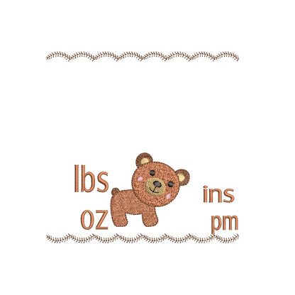 Baby Birth Announcement -Custom Embroidery Design by rosiedayembroidery.com