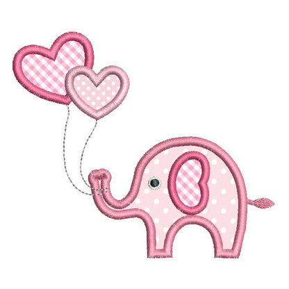 Baby elephant applique machine embroidery design by rosiedayembroidery.com