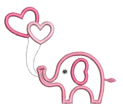 Baby elephant applique machine embroidery design by rosiedayembroidery.com