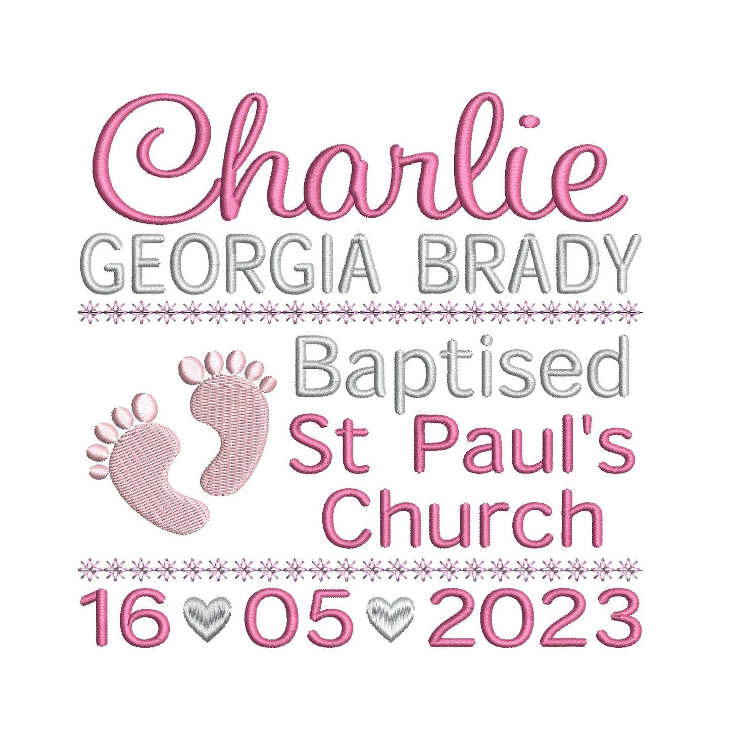 Baptism announcement template machine embroidery design by rosiedayembroidery.com
