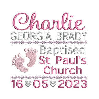 Baptism announcement template machine embroidery design by rosiedayembroidery.com