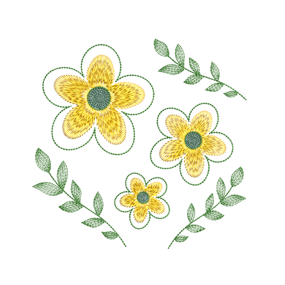 Floral Machine Embroidery Design by rosiedayembroidery.com