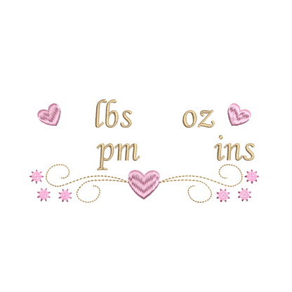 Baby birth announcement machine embroidery design by rosiedayembroidery.com