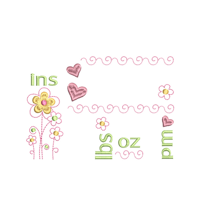 Baby birth announcement machine embroidery design by rosiedayembroidery.com