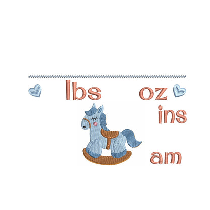 Baby birth announcement template machine embroidery design by rosiedayembroidery.com