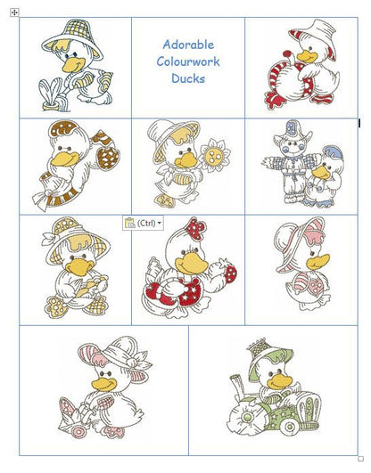 Cute duckling machine embroidery designs by embroiderytree.com