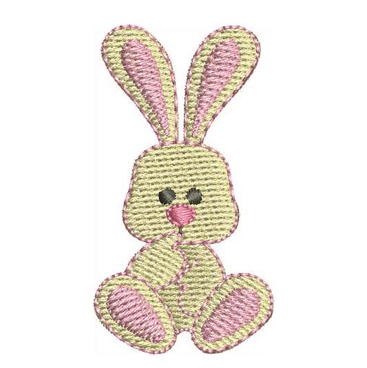 Mini fill stitch bunny machine embroidery design by rosiedayembroidery.com