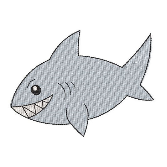 Shark machine embroidery design by rosiedayembroidery.com