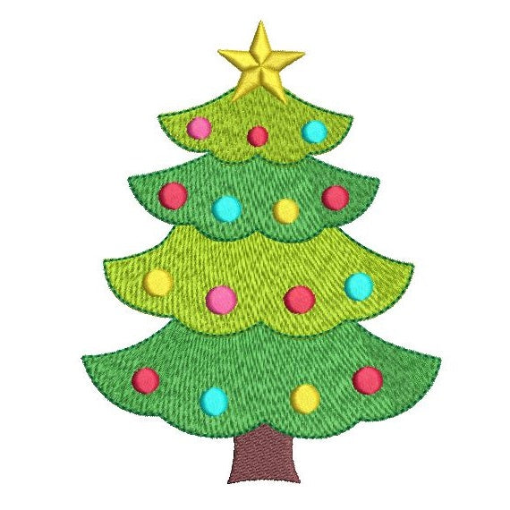 Christmas tree machine embroidery design by rosiedayembroidery.com