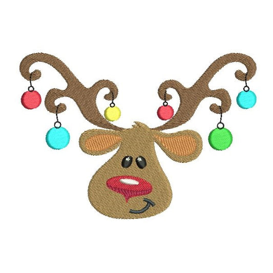 Christmas reindeer machine embroidery design by rosiedayembroidery.com