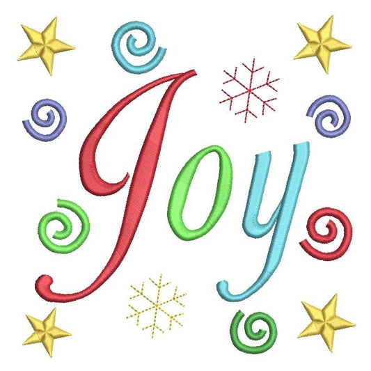 Christmas Joy machine embroidery design by rosiedayembroidery.com